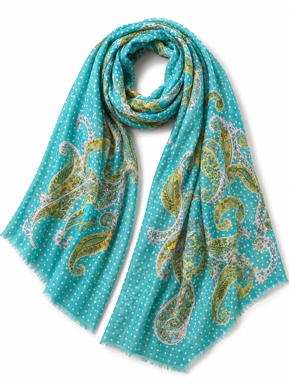 Lightweight Teal Paisley Women's Scarf
